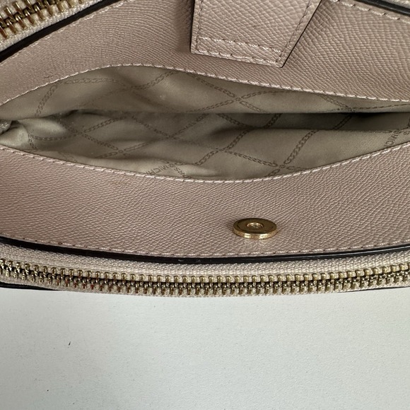 Michael Kors Large Blush Pink Crossgrain Leather Double Zip Crossbody Bag - Picture 9 of 16